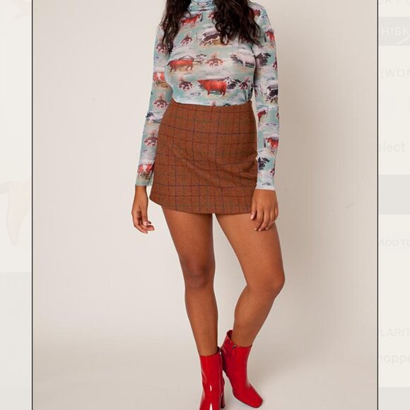 Rachel Antonoff Richard Mini Skirt Plaid Multi - Picture 2 of 7